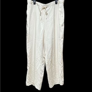 Due per due ivory cream silk pants 24W
